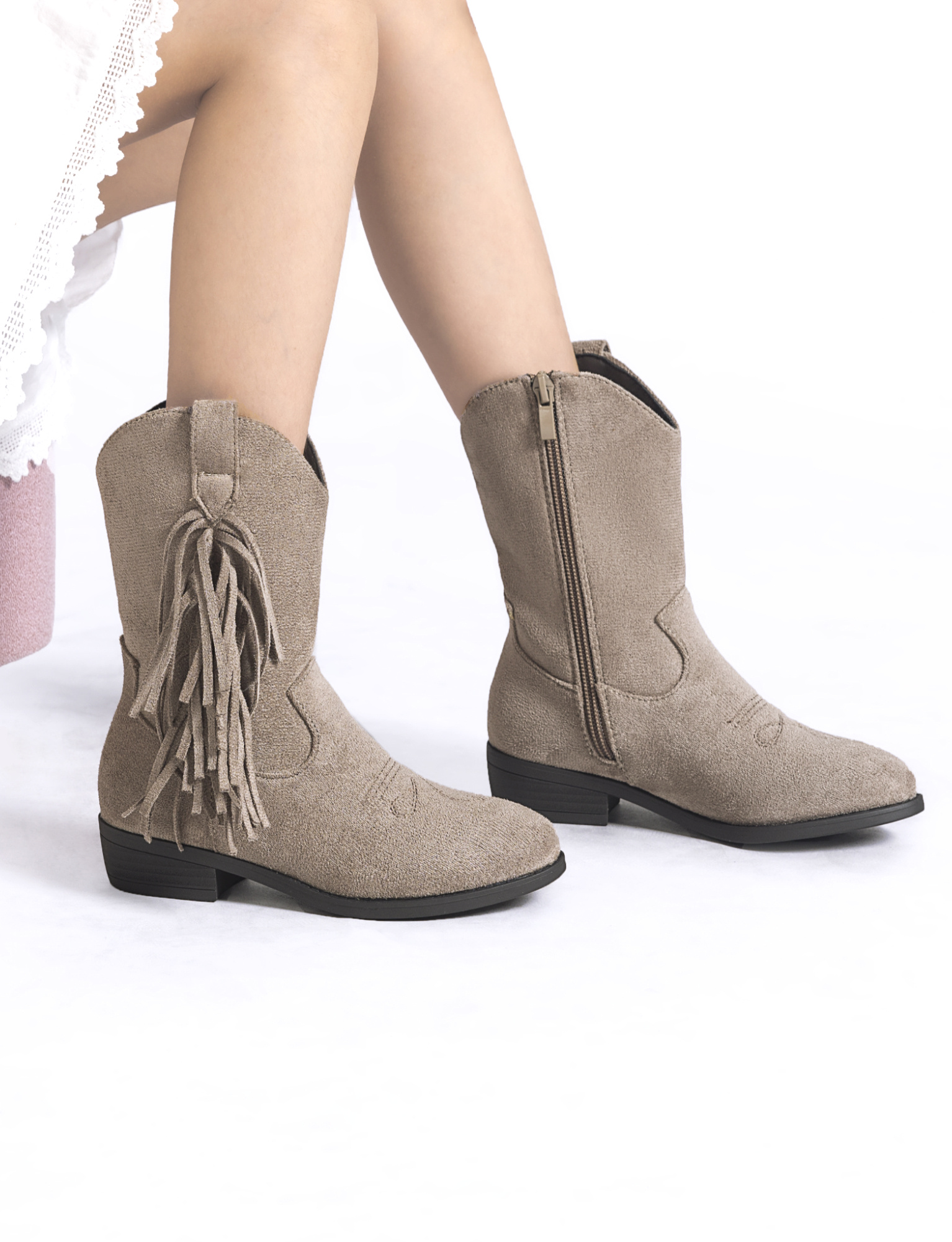 Großhändler Doremi - Kinder Cowboy-Stiefeletten mit Fransen