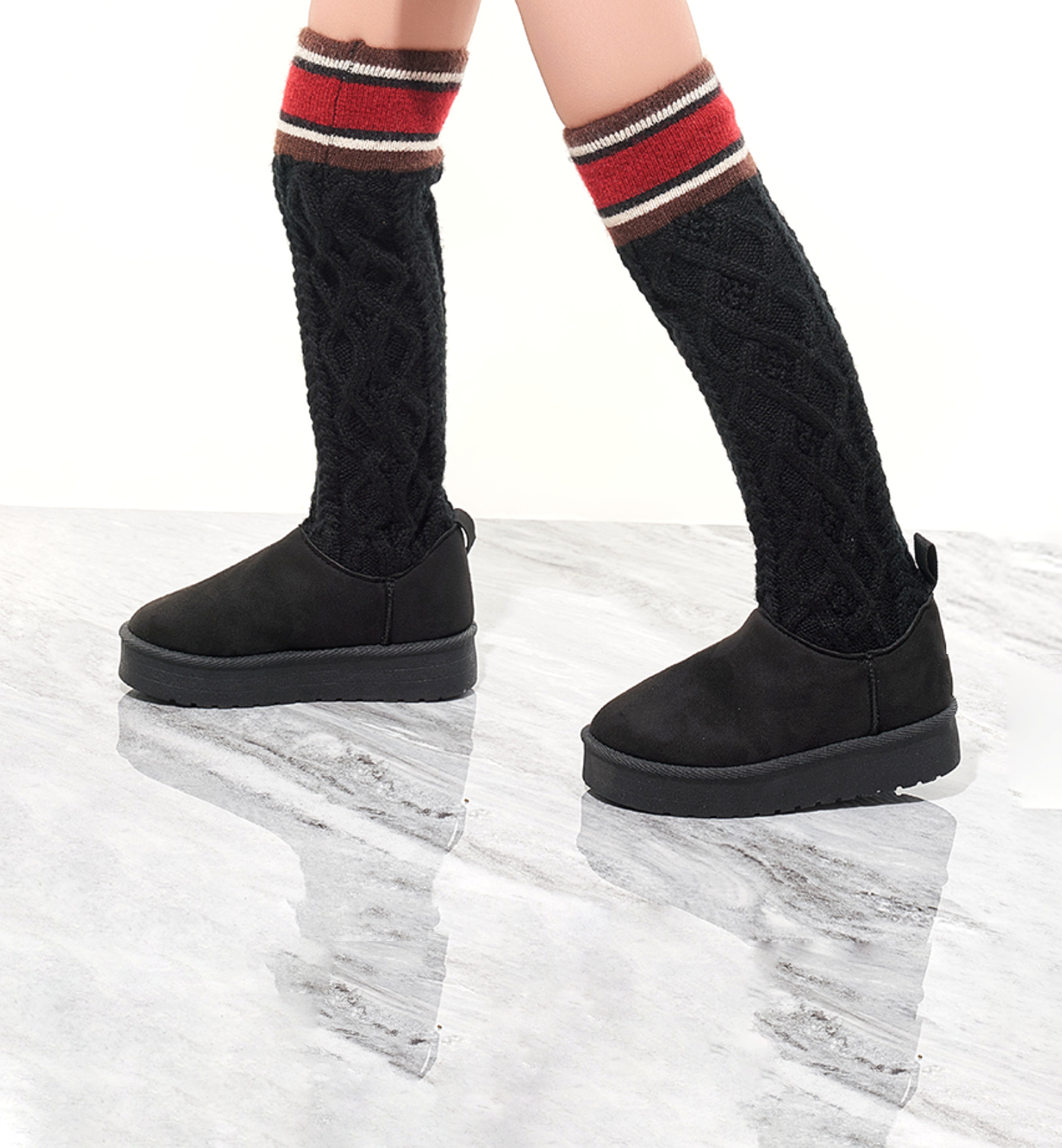 Großhändler Doremi - Gefütterte Winterstiefel mit Plattform-Leggings für Kinder