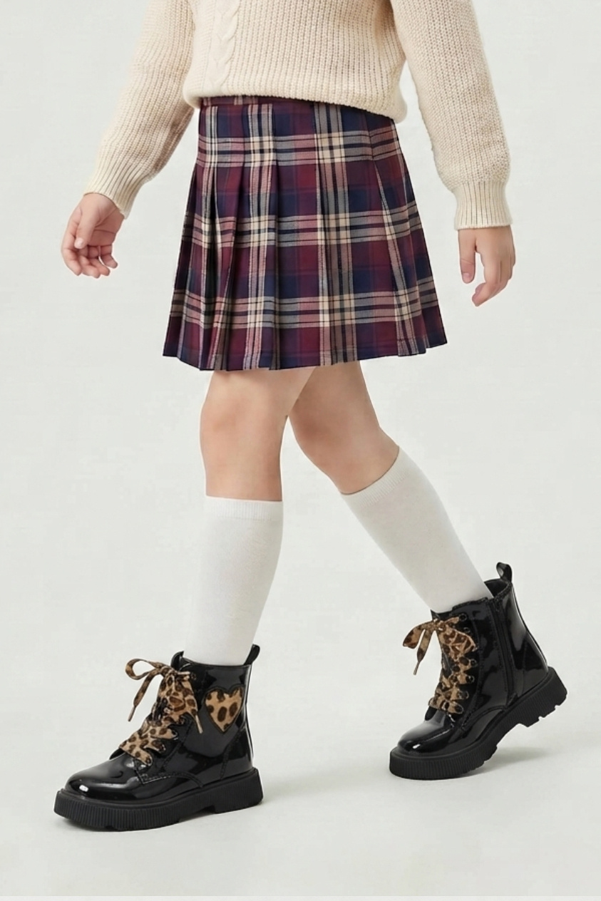 Grossiste Doremi - Bottines enfants à empiècement cœur léopard