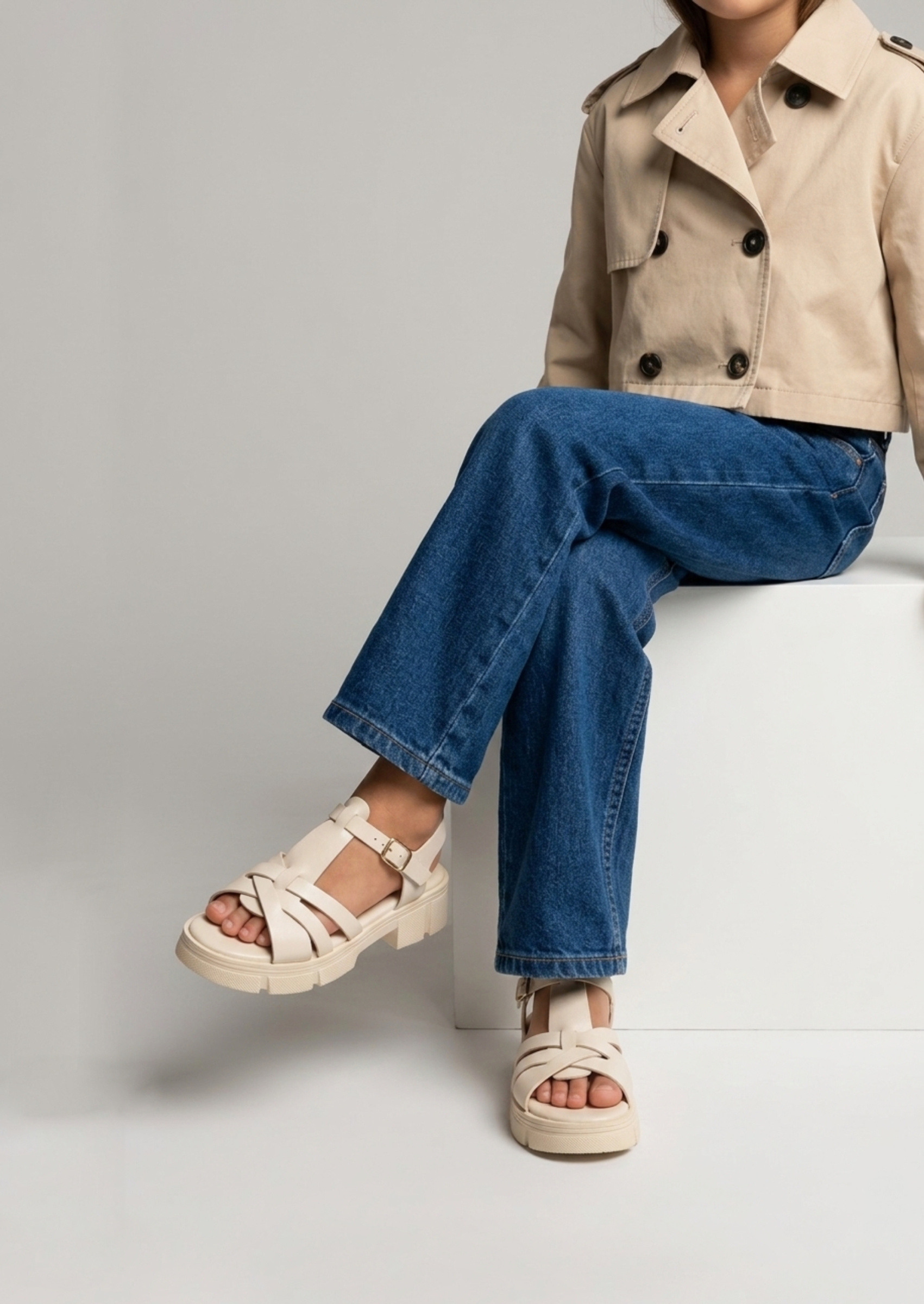 Grossiste Doremi - Sandales espadrilles à brides croisées pour enfants