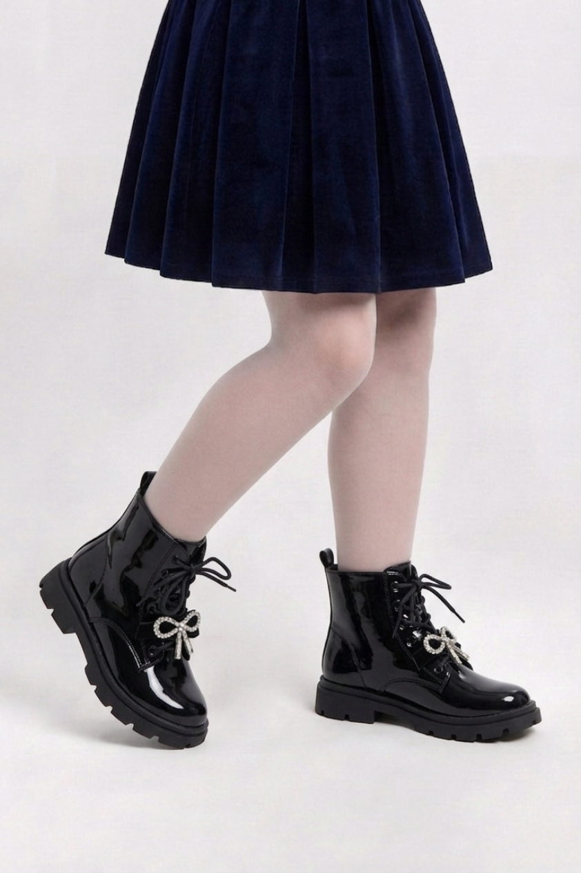 Grossiste Doremi - Bottines enfants à nœud bijoux