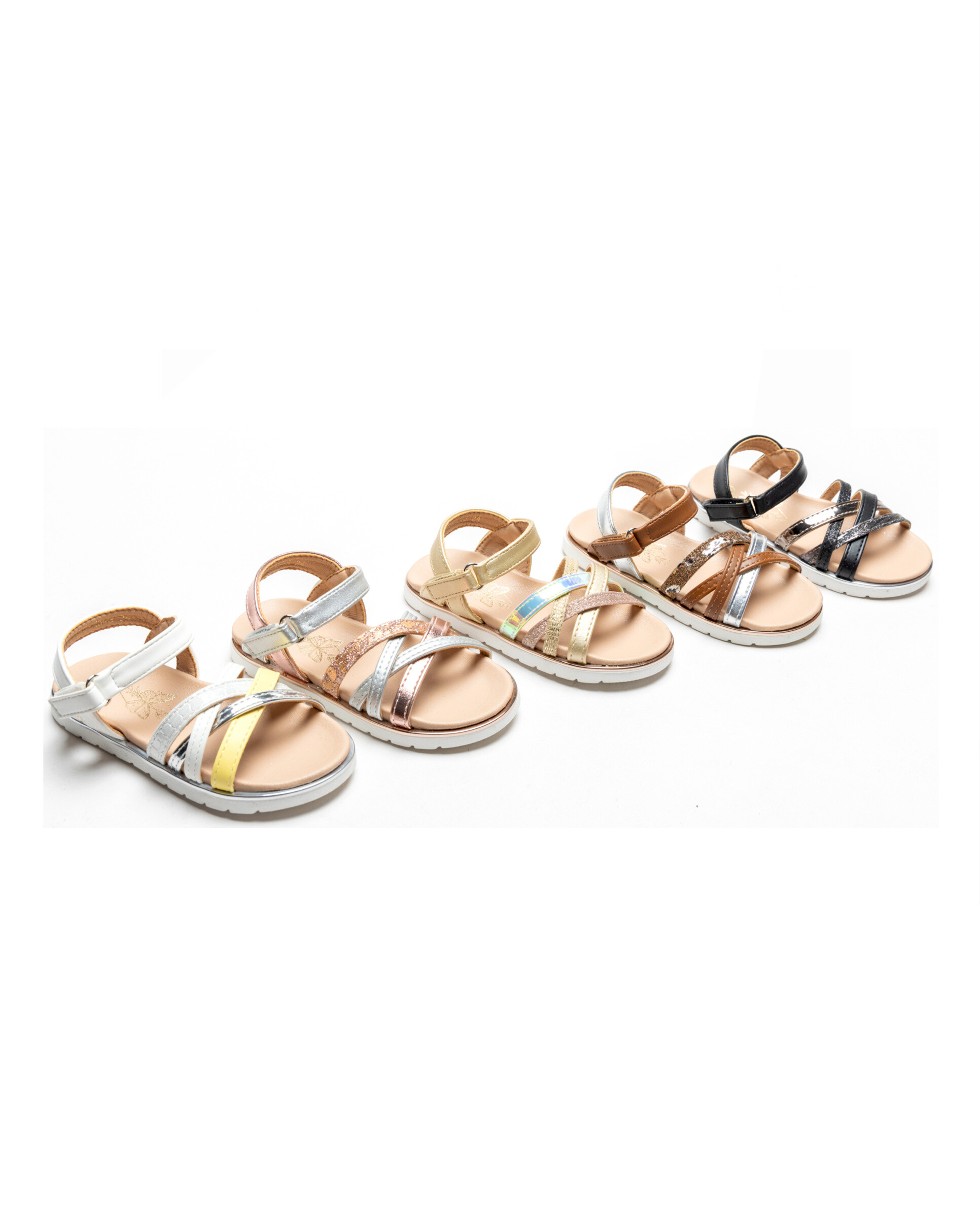 Grossiste Doremi - Sandales été à brides croisées pour enfants avec velcro
