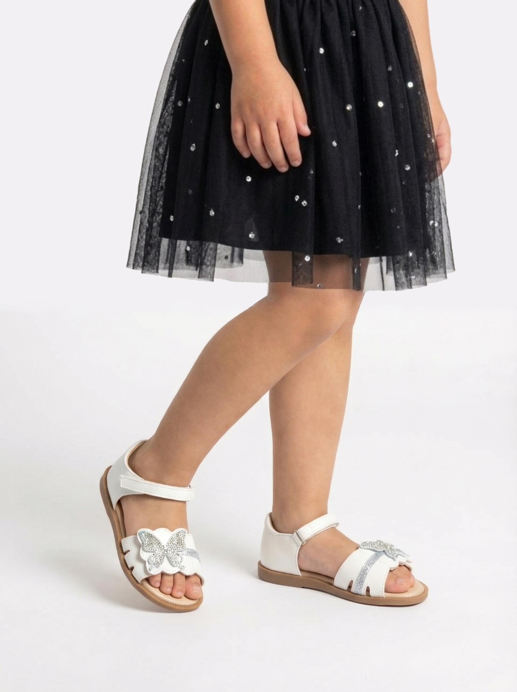 Grossista Doremi - Sandali estivi per bambini con cinturini in strass e velcro