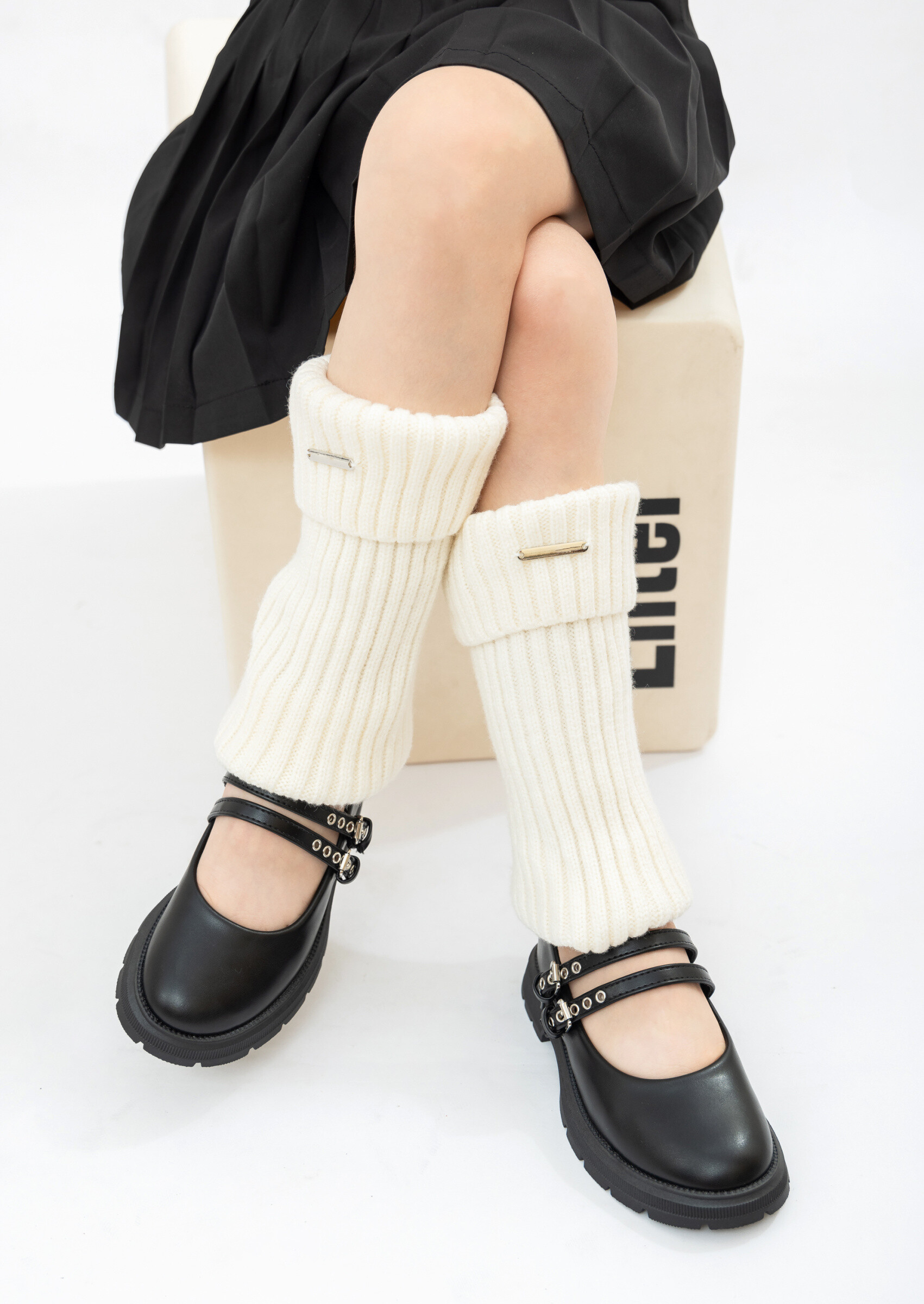 Wholesaler Doremi - Loafers with double buckle strap and chunky sole for kids