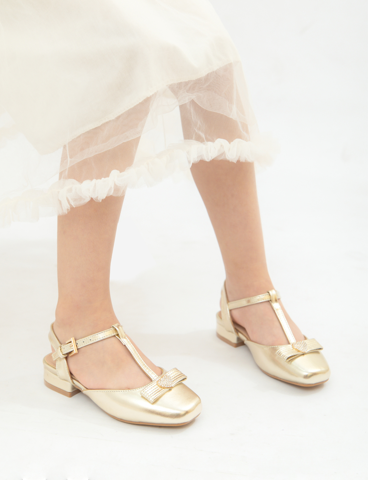 Wholesaler Doremi - Open-toe slingback pumps for girls