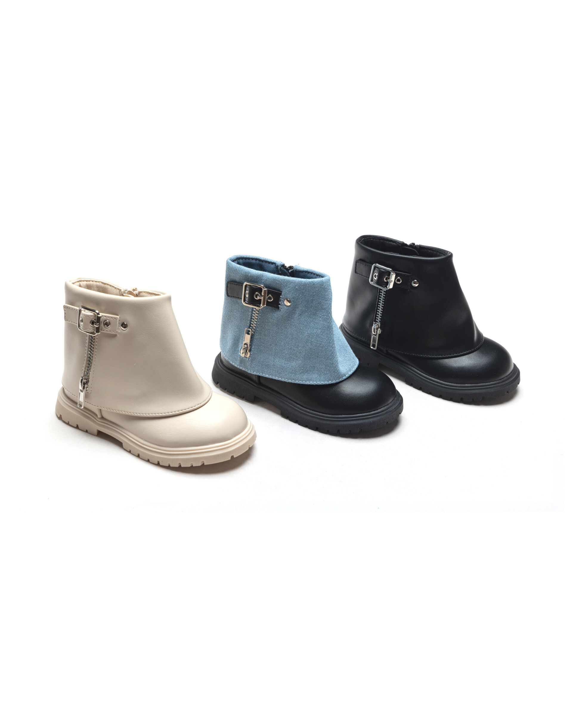 Mayorista Doremi - Mini botines para niños con puños y cremallera