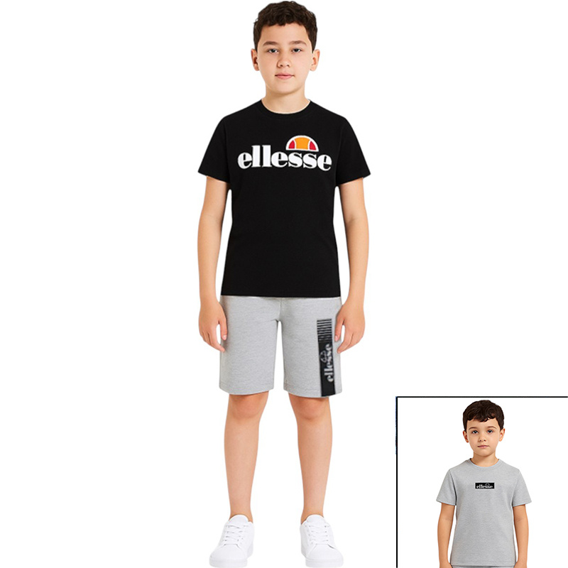 Grossista Ellesse - Set di 2 T-shirt e pantaloncini Ellesse Bambino, da 2 a 7 anni