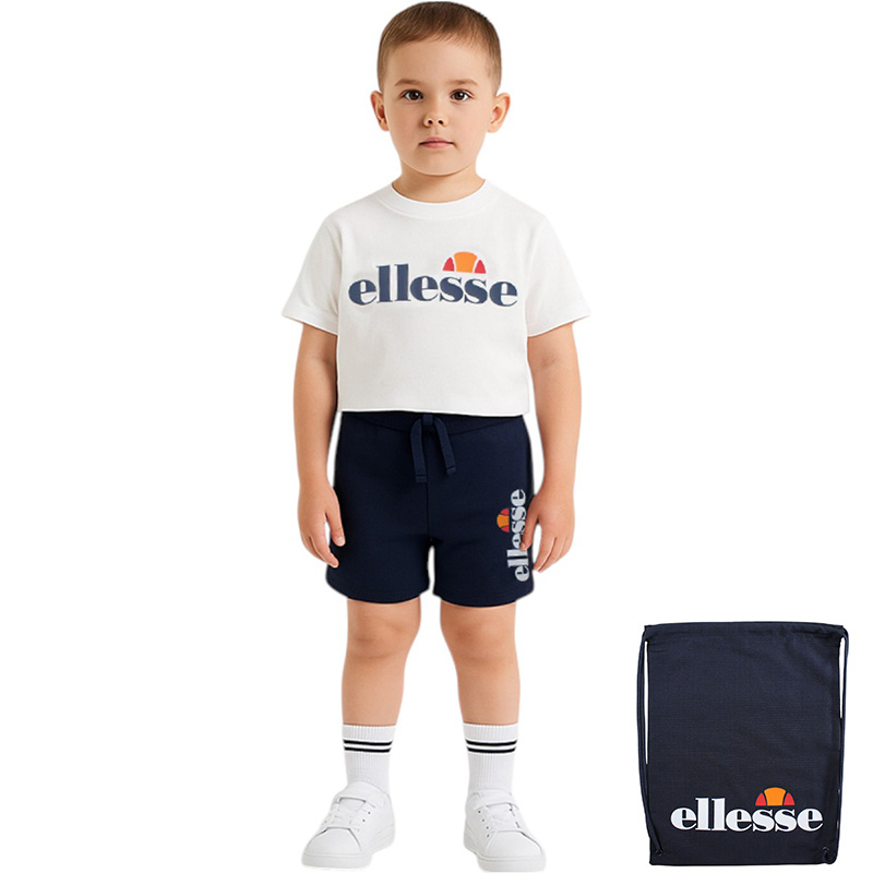 Grossiste Ellesse - Ensemble 3 pièces T-shirt, short et sac Ellesse du 2 au 7ans