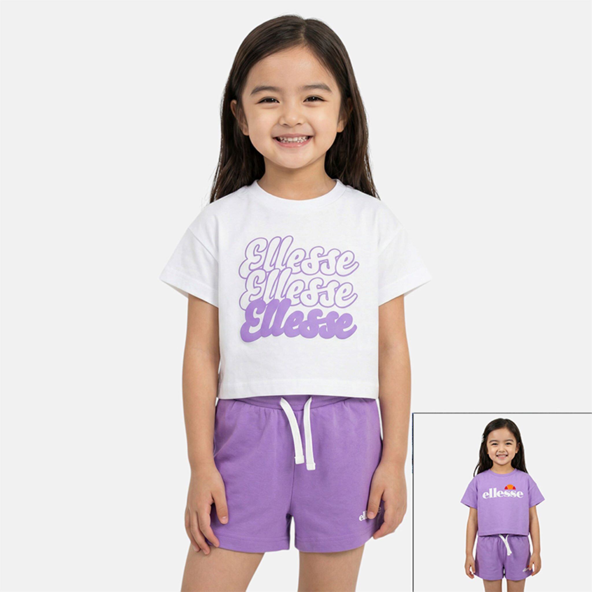 Großhändler Ellesse - Ellesse 2er-Pack T-Shirts und Shorts für Mädchen, Größe 2 bis 7 Jahre