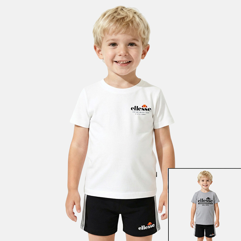 Großhändler Ellesse - Ellesse 2er-Pack T-Shirts und Shorts für Jungen, Größe 2 bis 7 Jahre