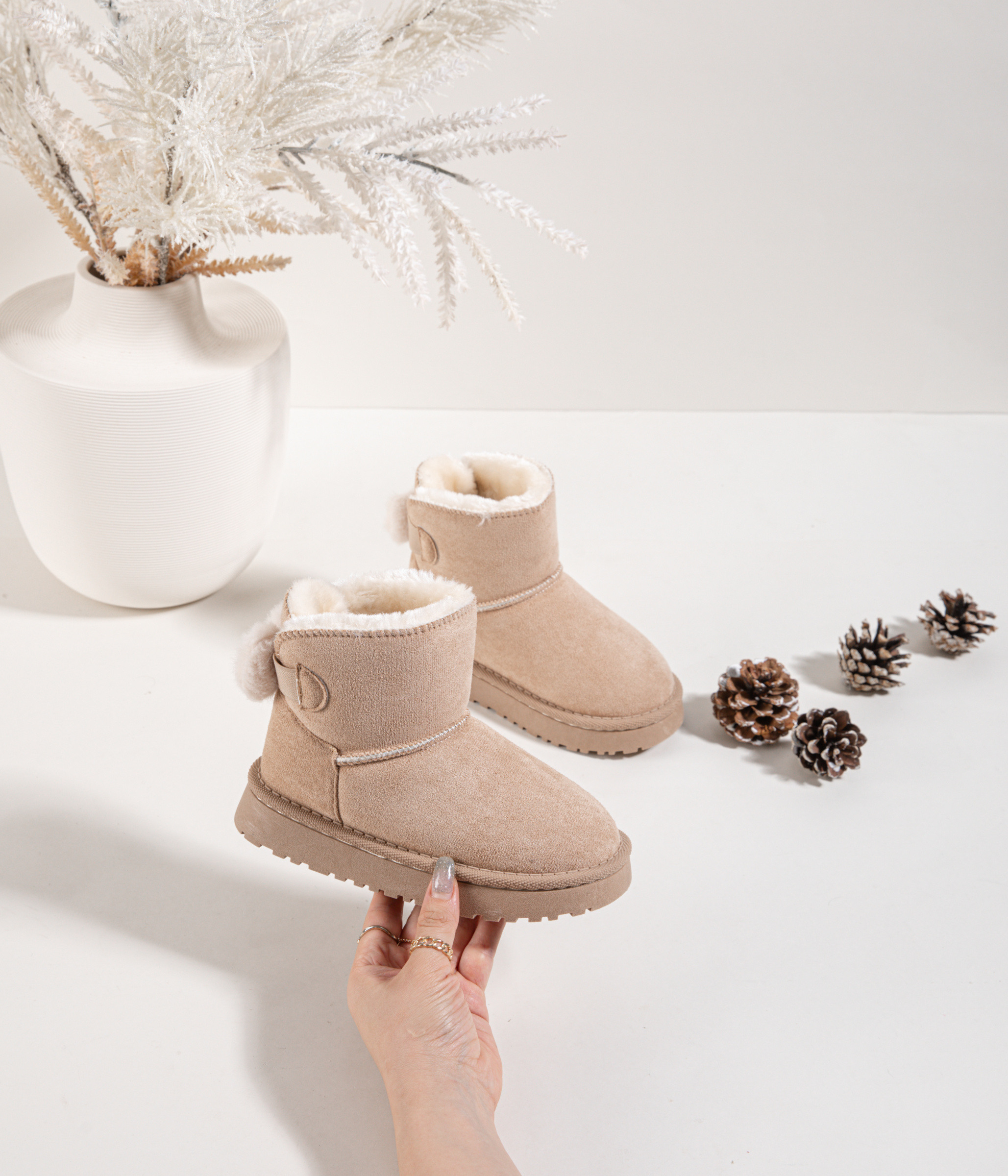 Großhändler EMAGINE (Rock and Joy) - MÄDCHENSTIEFELETTE MIT FELLFUTTER UND SCHLEIFE