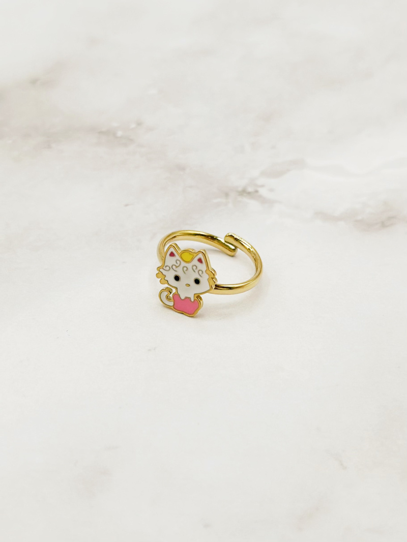 Wholesaler Emily - Adjustable stainless steel ring for children Cat