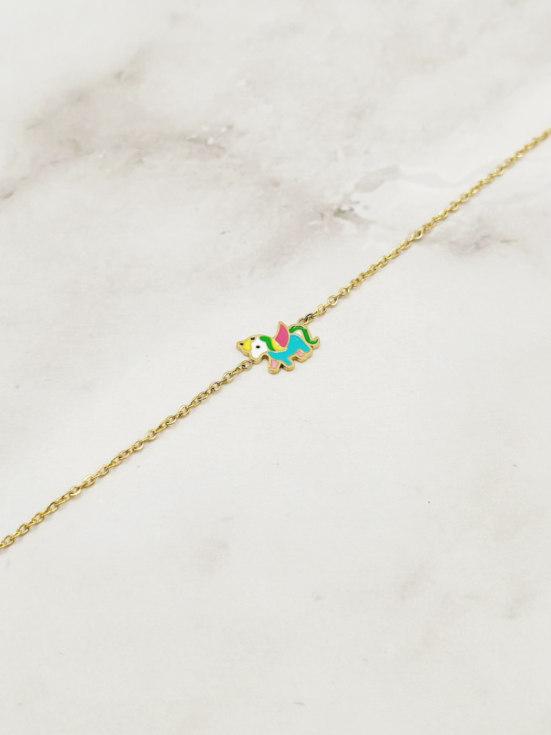 Wholesaler Emily - Stainless Steel Unicorn Bracelet for Kids