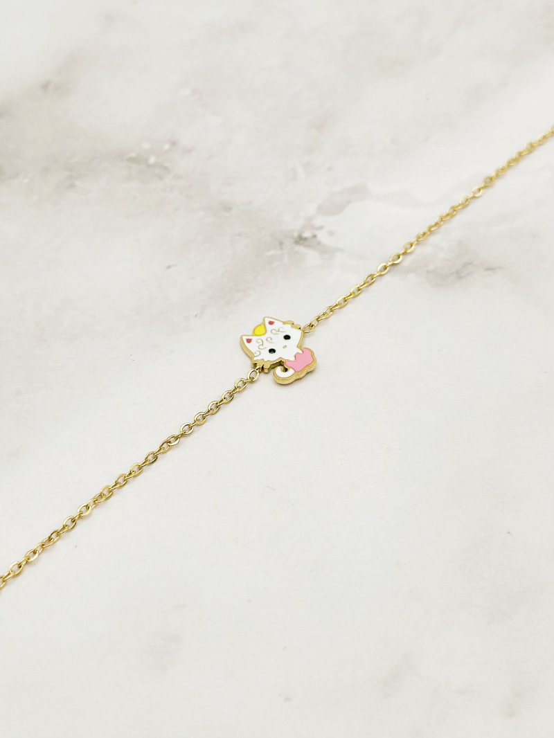 Mayorista Emily - Pulsera de acero inoxidable para niños Gato