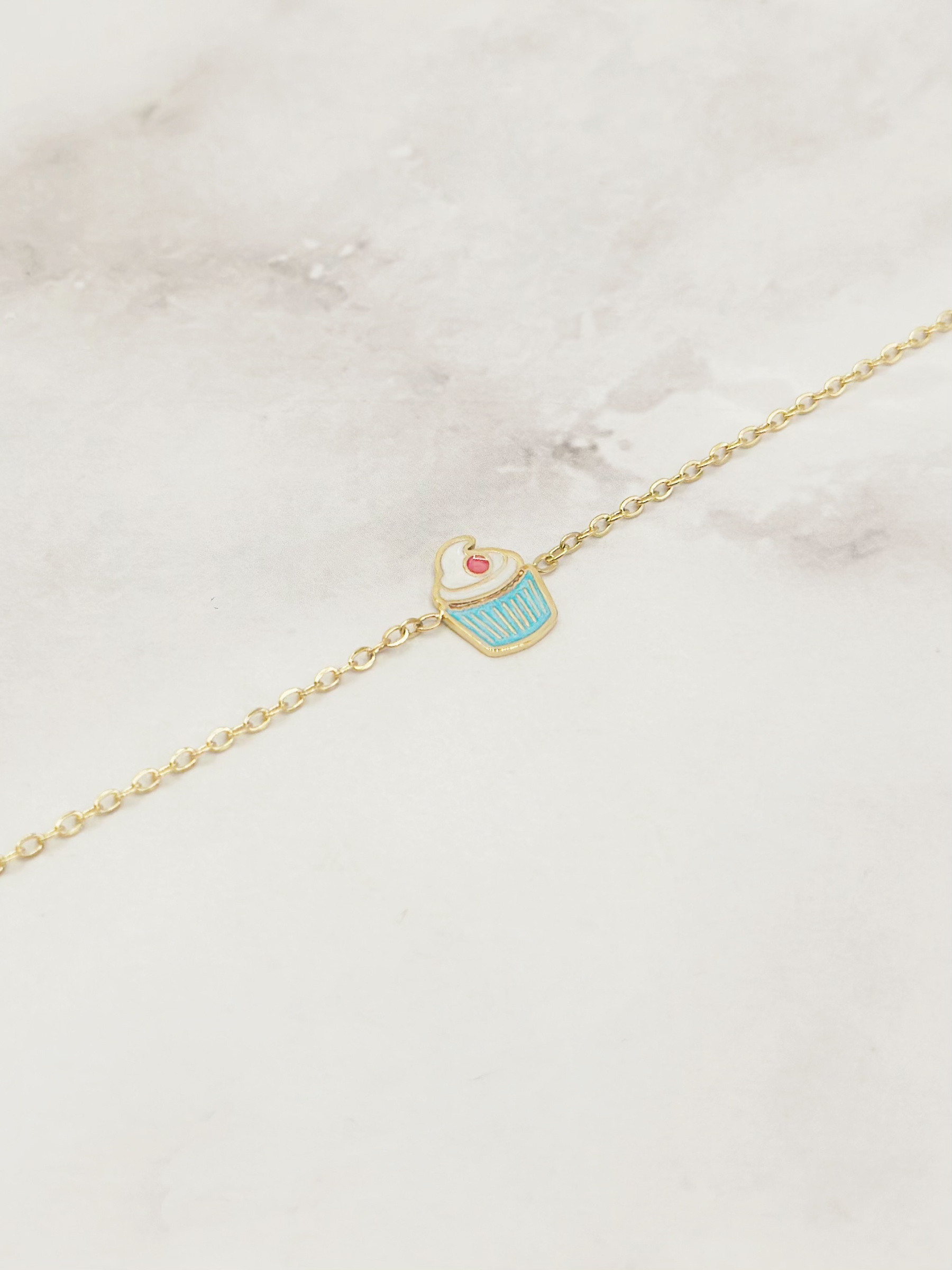 Großhändler Emily - Edelstahl-Cupcake-Armband für Kinder