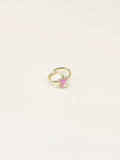 Mayorista Emily - Anillo ajustable de acero inoxidable dorado Unicornio Rosa Mayorista Emily - Anillo ajustable de acero inoxidable dorado Unicornio Rosa