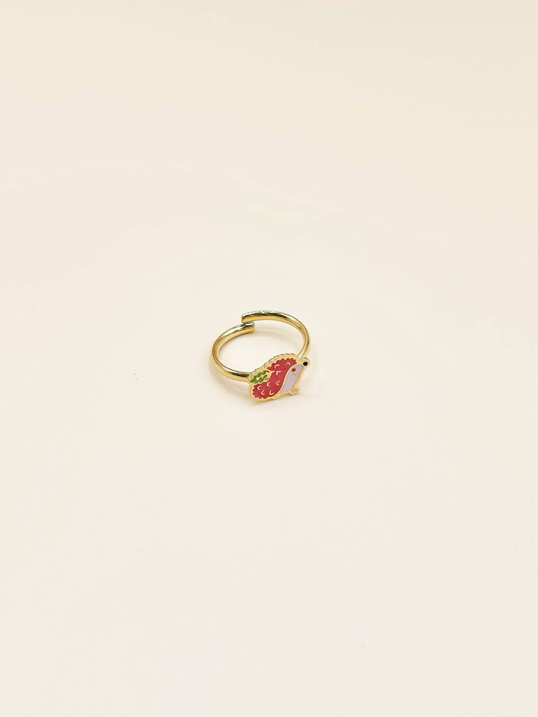 Grossiste Emily - Bague ajustable enfant en acier inoxydable doré Hérisson