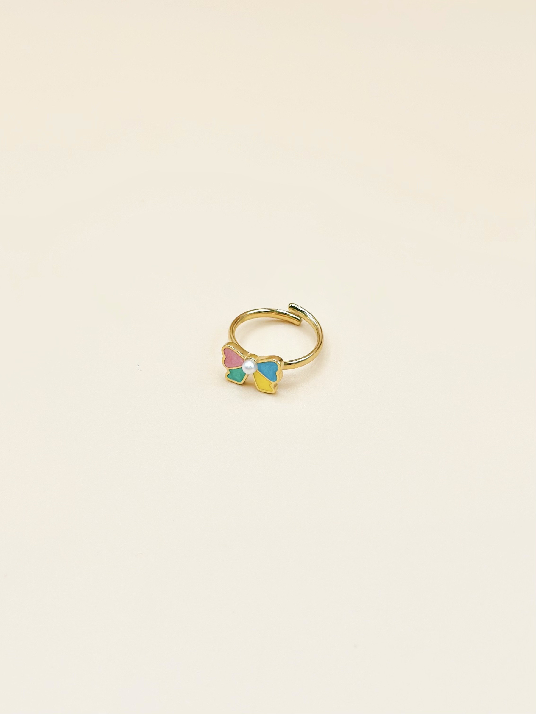 Grossiste Emily - Bague ajustable enfant en acier inoxydable doré Papillon