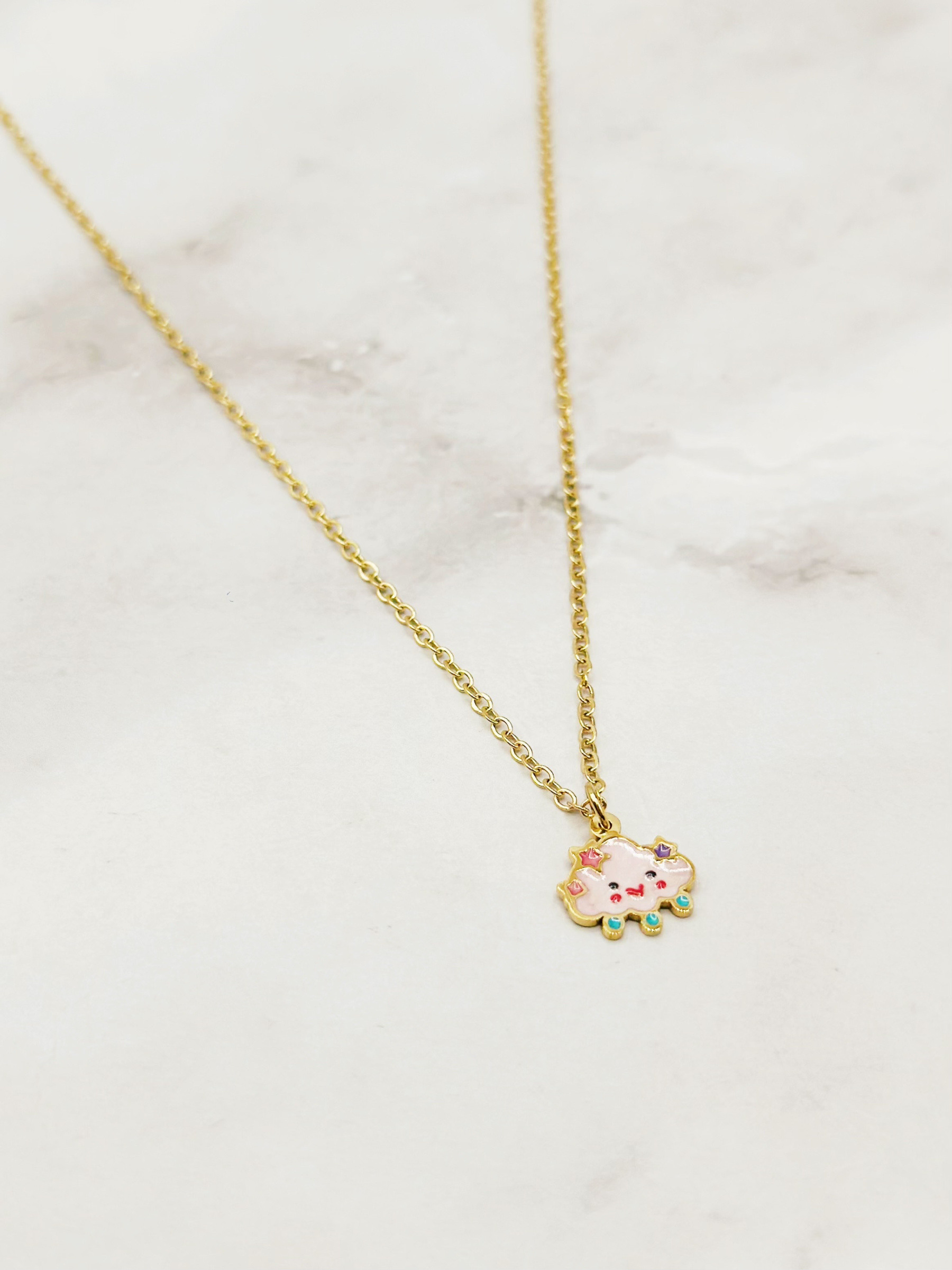 Wholesaler Emily - Stainless Steel Cloud Necklace for Kids