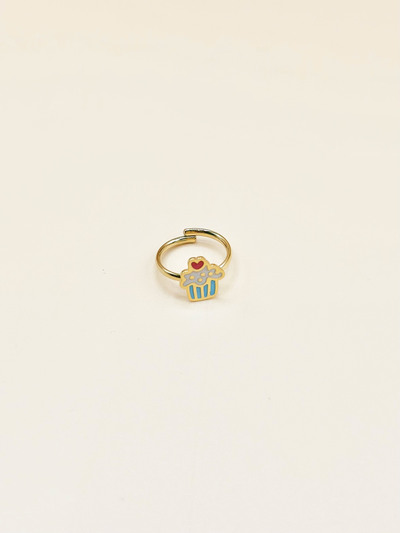 Grossiste Emily - Bague ajustable enfant en acier inoxydable doré Cupcake Grossiste Emily - Bague ajustable enfant en acier inoxydable doré Cupcake
