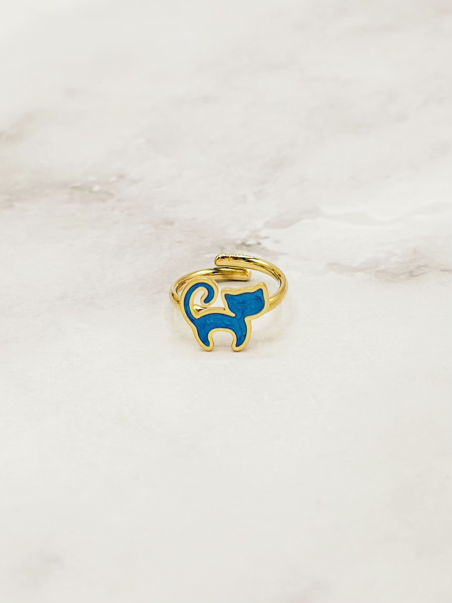 Wholesaler Emily - Adjustable stainless steel ring for children Cat
