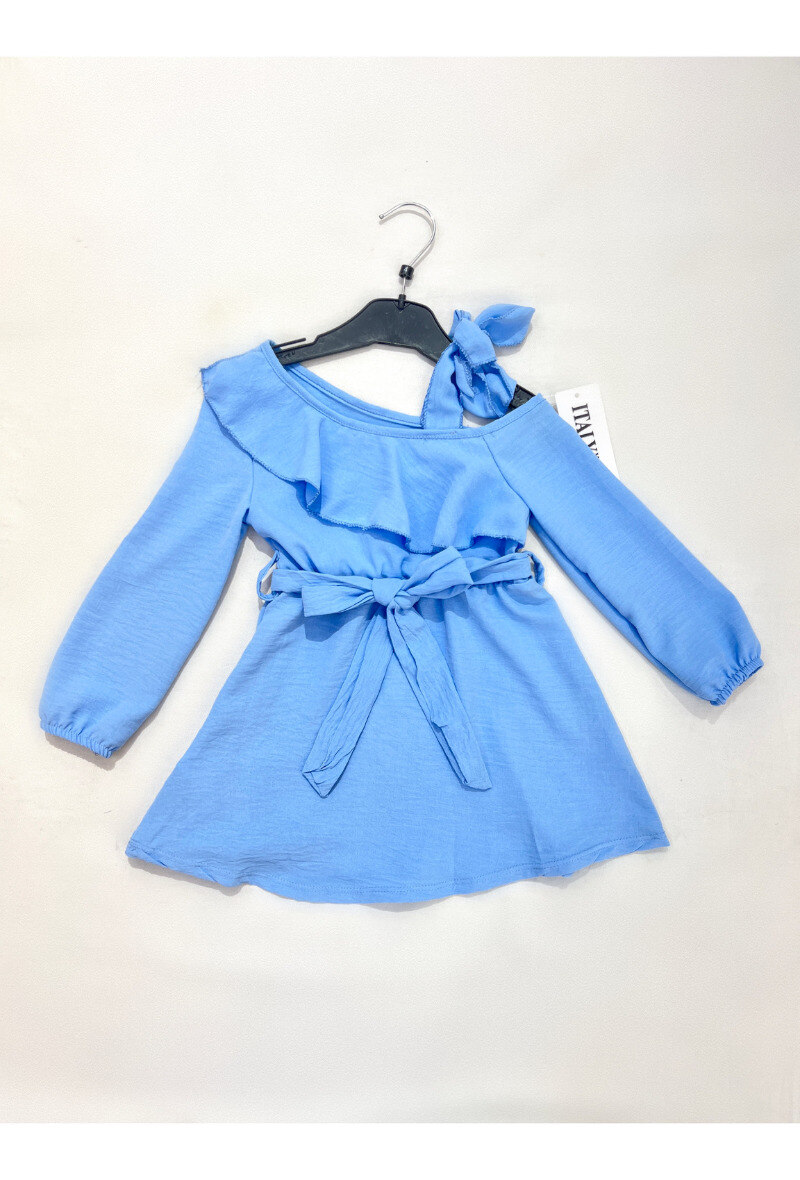 Mayorista Esther Casual - Vestido con lazo en el hombro y cinturón.