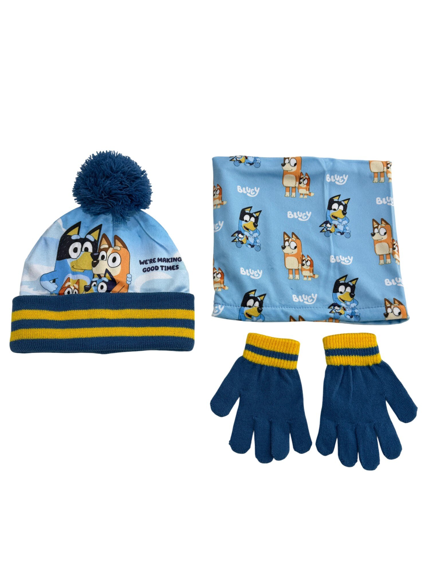 Grossiste Exquily - SET HIVER BONNET-GANTS-TOUR DE COU BLUEY