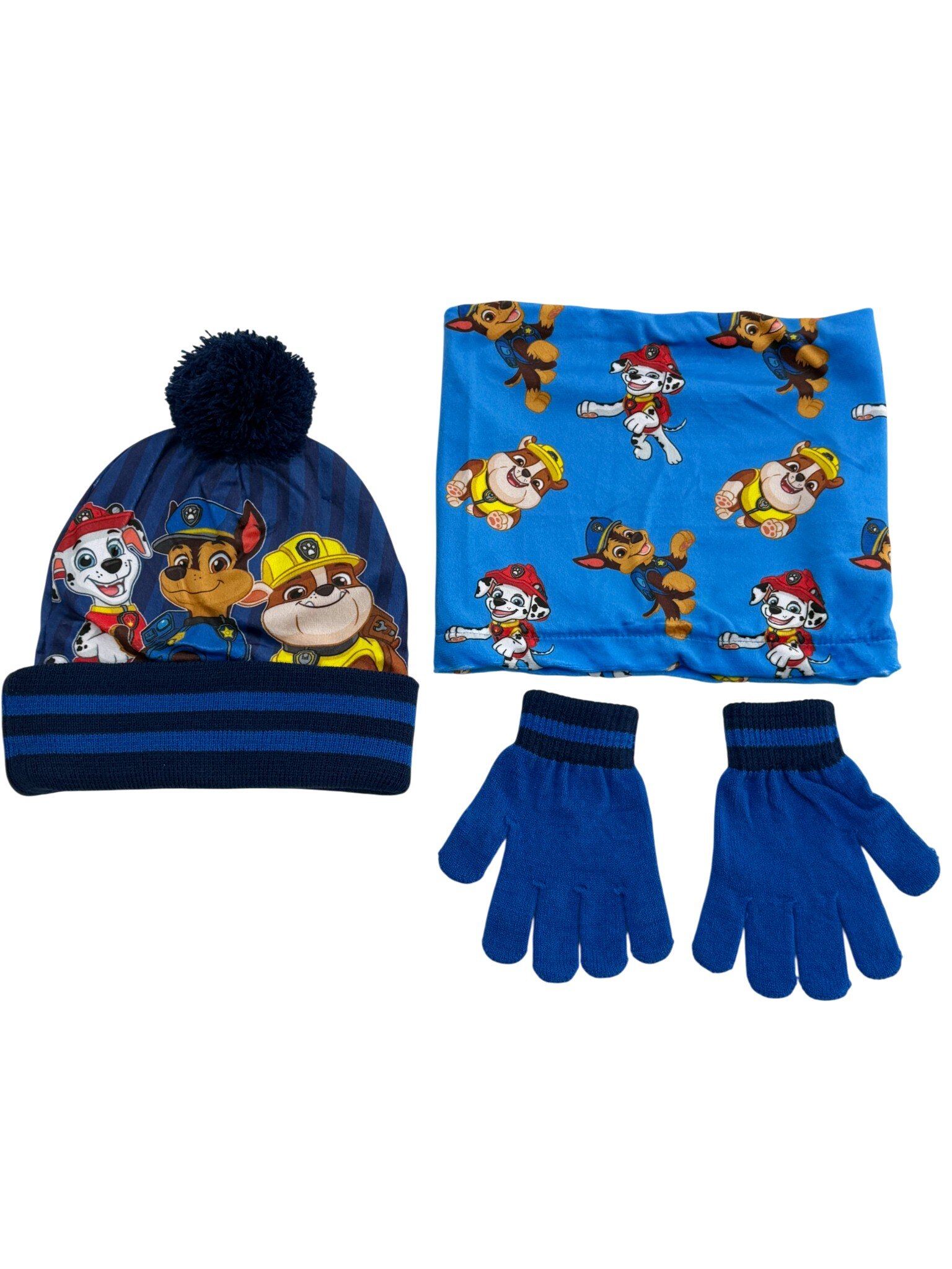 Grossiste Exquily - SET HIVER GARÇON BONNET-GANTS-TOUR DE COU PAW PATROL