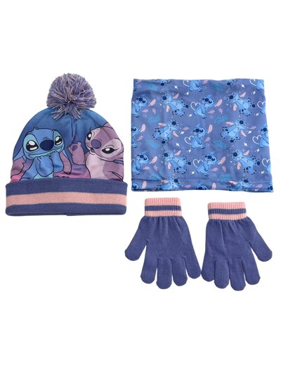 Grossiste Exquily - SET HIVER FILLE BONNET-GANTS-TOUR DE COU STITCH Grossiste Exquily - SET HIVER FILLE BONNET-GANTS-TOUR DE COU STITCH