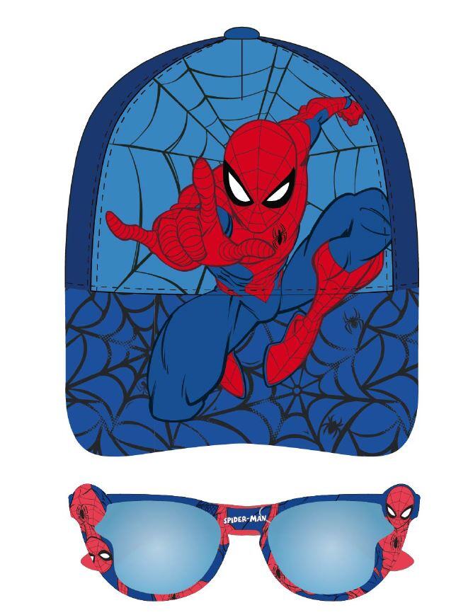 Grossiste Exquily - SET GARÇON CASQUETTE ET LUNETTES SOLAIRES SPIDERMAN