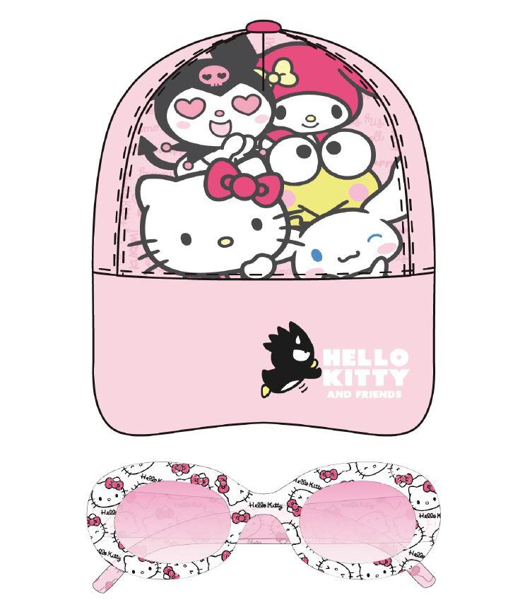 Grossiste Exquily - SET FILLE CASQUETTE ET LUNETTES SOLAIRES HELLO KITTY