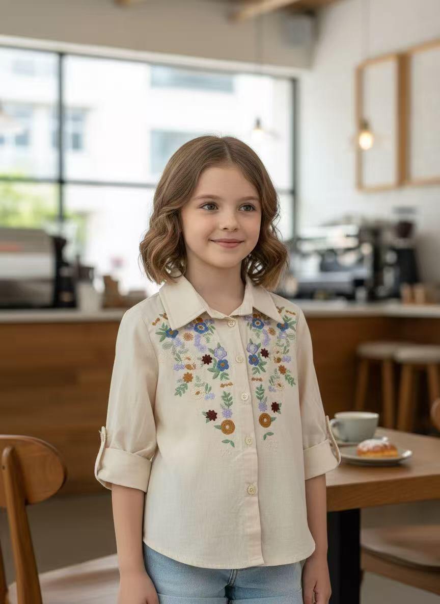 Grossiste Fiona & Co - Chemise fille brodée