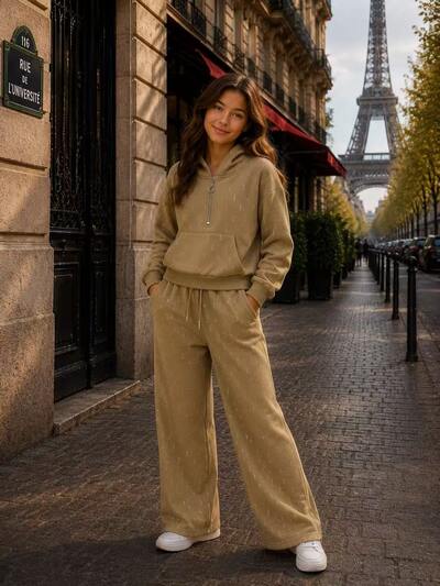 Grossiste Fiona & Co - Ensemble fille survêtements pull à capuche et jogging à strass Grossiste Fiona & Co - Ensemble fille survêtements pull à capuche et jogging à strass