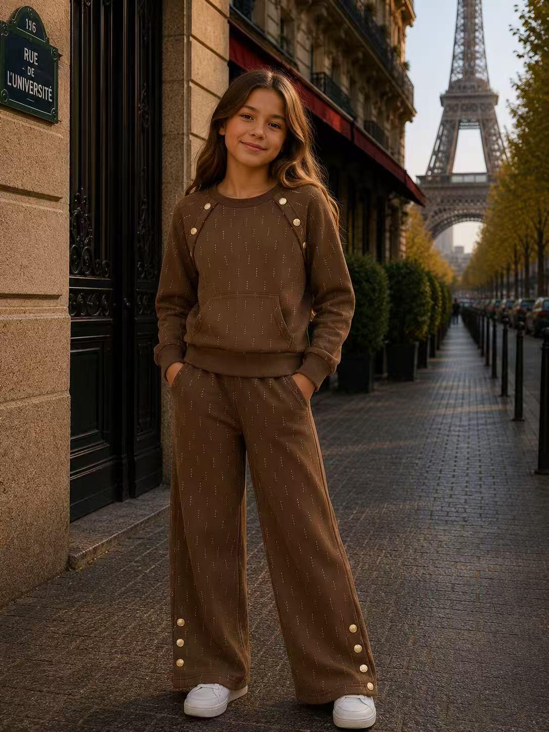 Grossiste Fiona & Co - Ensemble fille survêtement pull et jogging