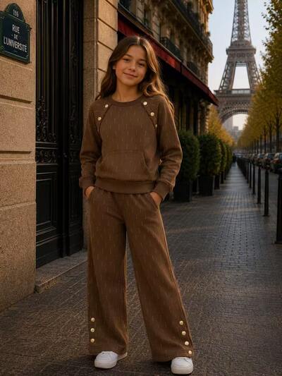 Grossiste Fiona & Co - Ensemble fille survêtement pull et jogging Grossiste Fiona & Co - Ensemble fille survêtement pull et jogging