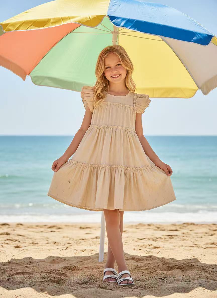 Großhändler Fiona & Co - Mehrlagiges Mädchenkleid mit Strassdetails