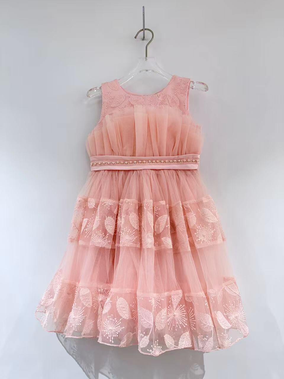 Grossiste Fiona & Co - Robe de cérémonie fille drapée brodé en tulles