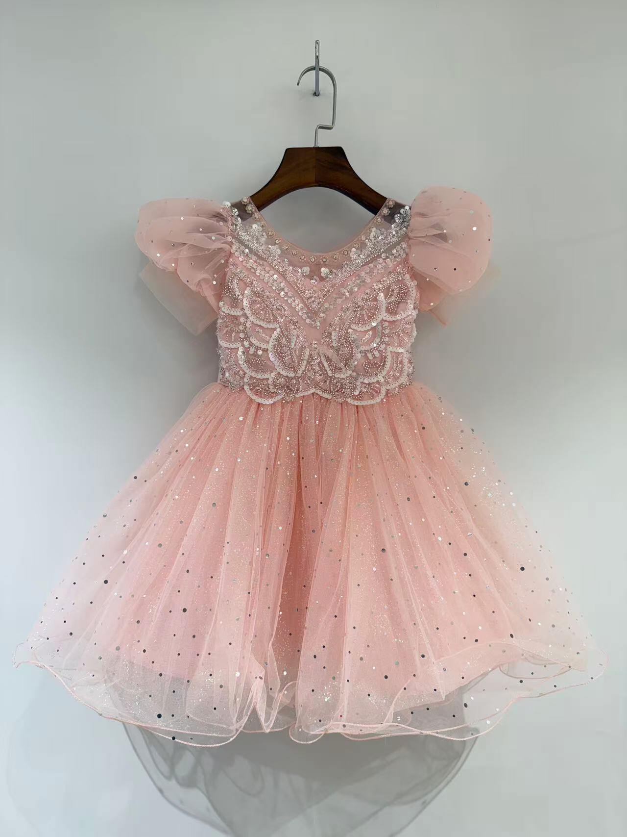 Grossista Fiona & Co - Abito da principessa per bambina con ricami di paillettes