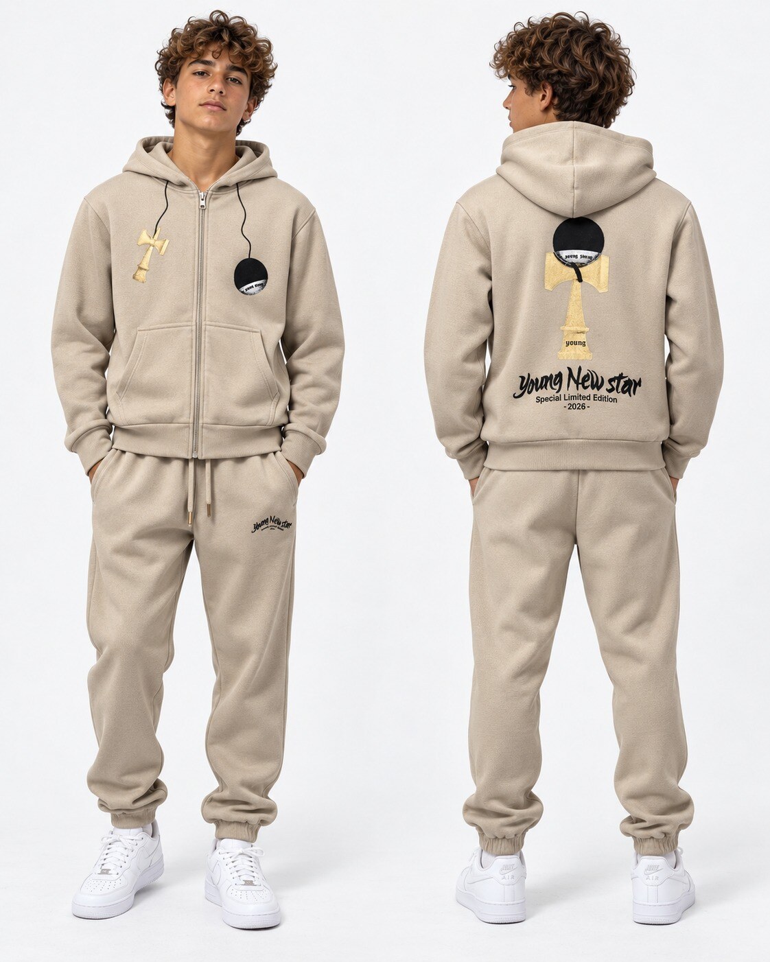 Grossiste Free Star - Ensemble Jogging Enfant Young New Star Zippé à Capuche