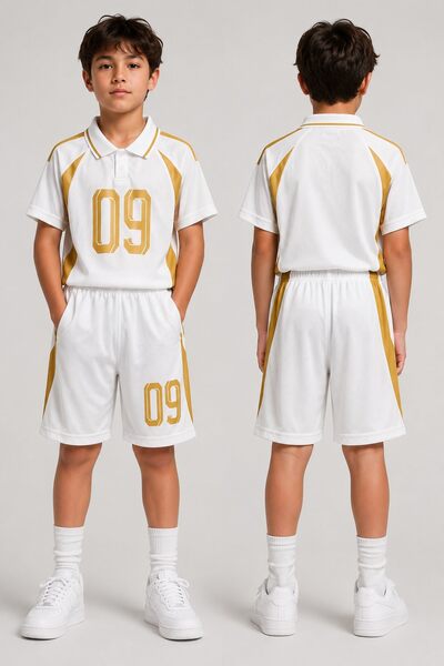 Grossiste Free Star - Ensemble de football enfant blanc et jaune Grossiste Free Star - Ensemble de football enfant blanc et jaune