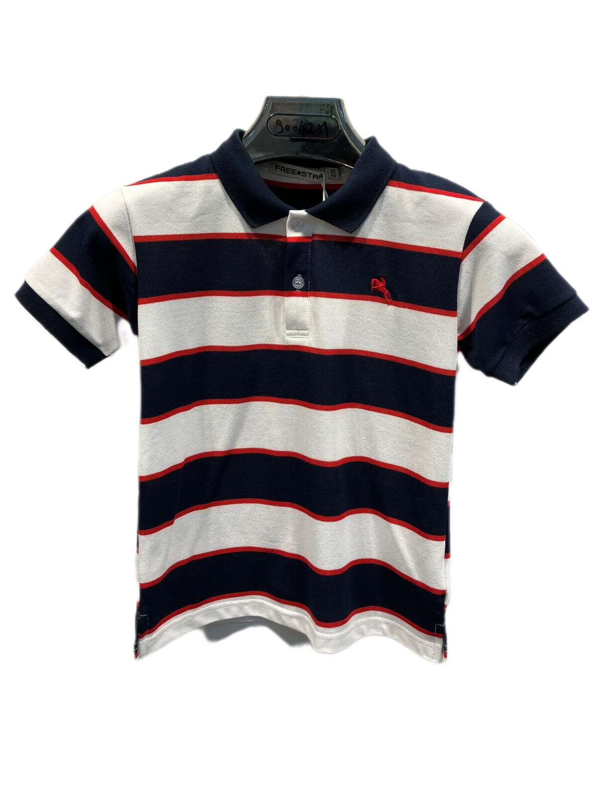 Grossiste Free Star - Polo manche courte rayures logo