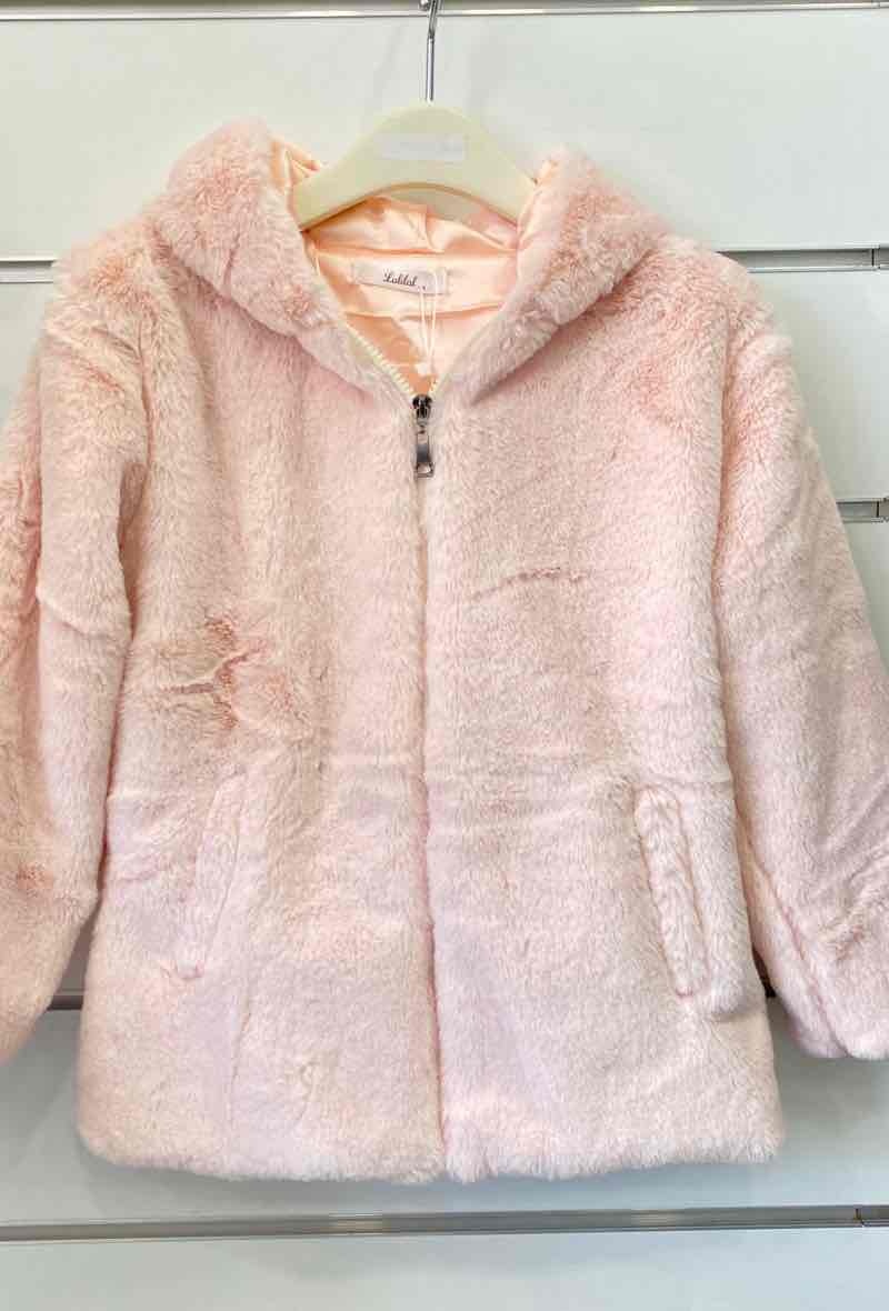 Grossiste Lolilol - Manteau fausse fourrure capuche
