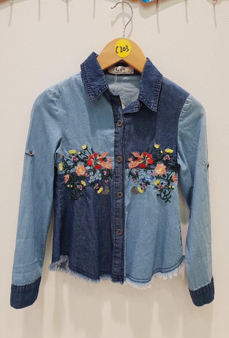 Wholesaler Grasstar - DENIM  SHIRT  EMBROIDERED