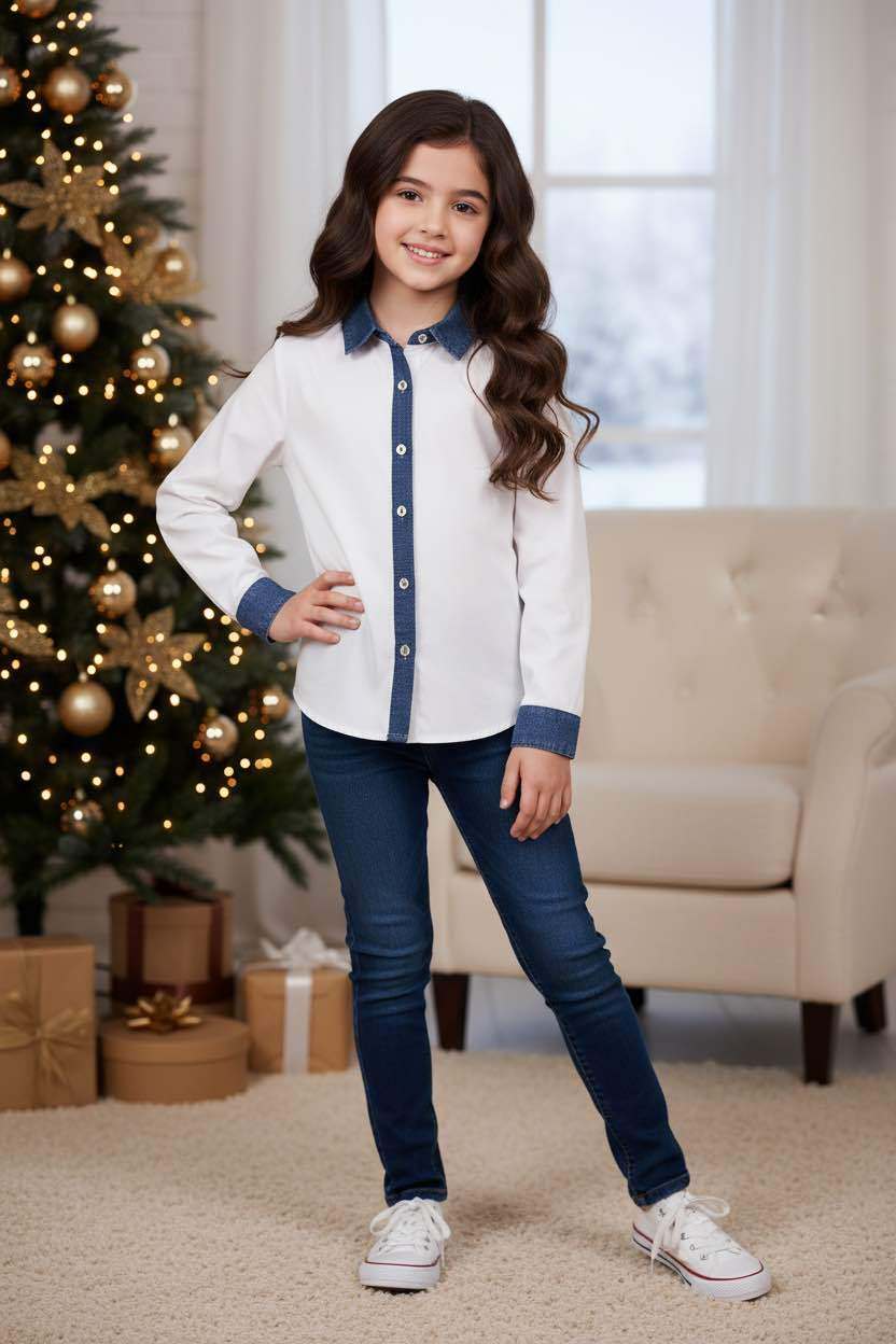 Grossiste Grasstar - Chemise à Manches Longues en Denim