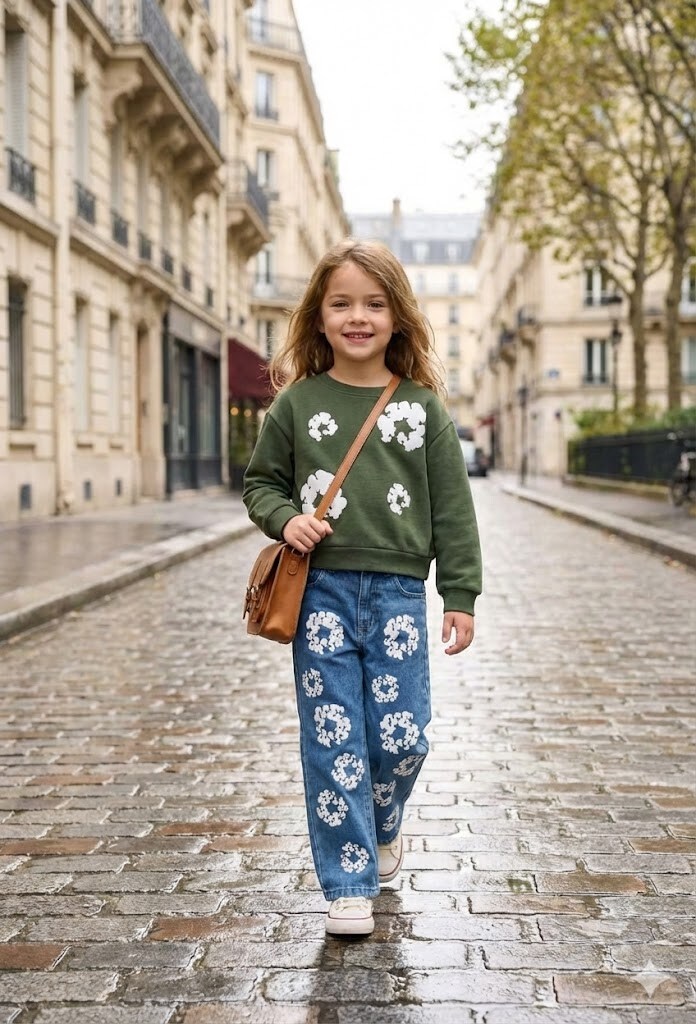Grossiste Grasstar - Ensemble Sweat et Jean Imprimé