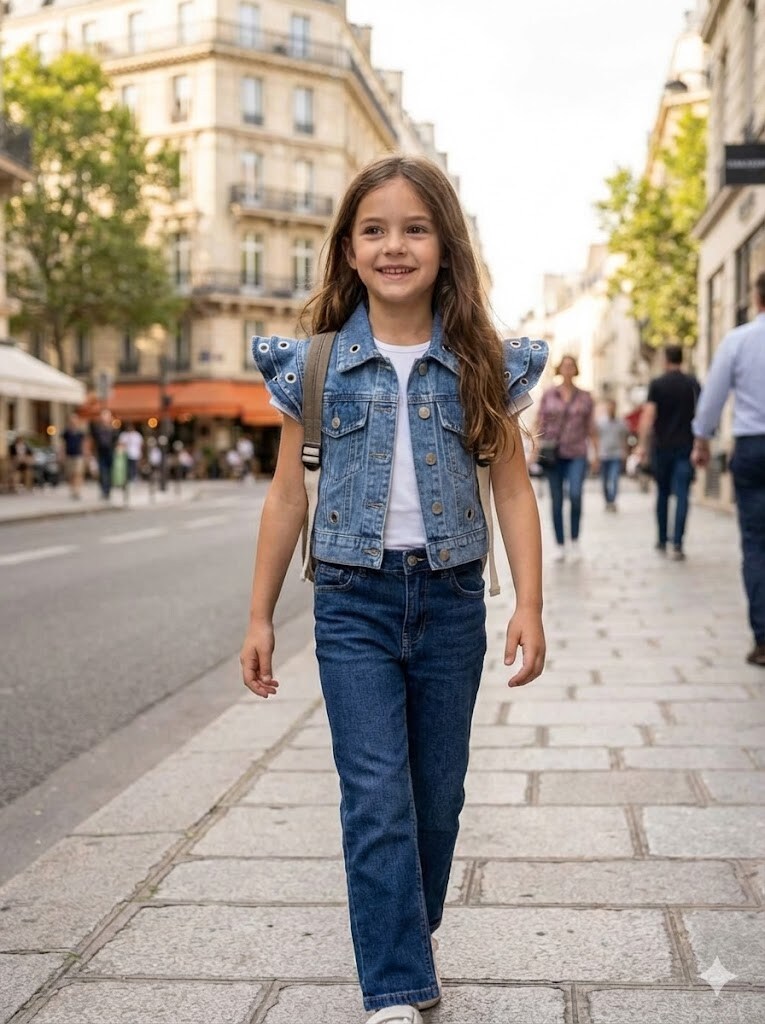 Grossiste Grasstar - Veste en Jean à Manches Volantes