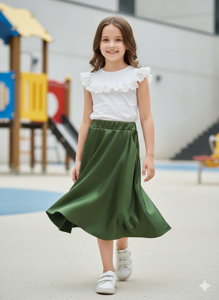 Grossiste Grasstar - Jupe fluide en satin