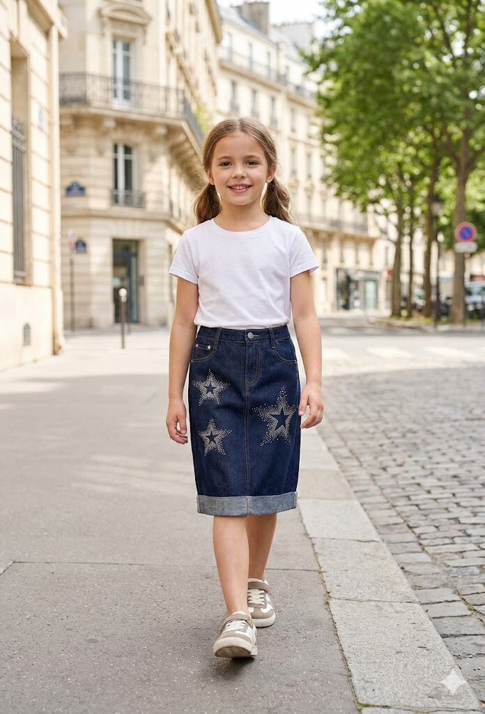 Grossiste Grasstar - Jupe en denim à étoiles brillantes