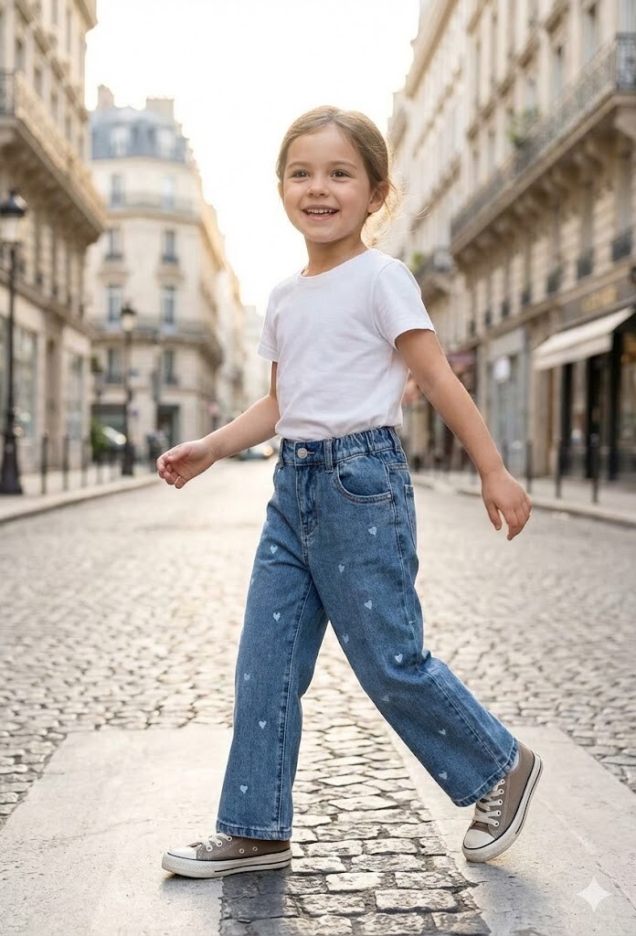 Grossiste Grasstar - Jean droit à motifs en cœur
