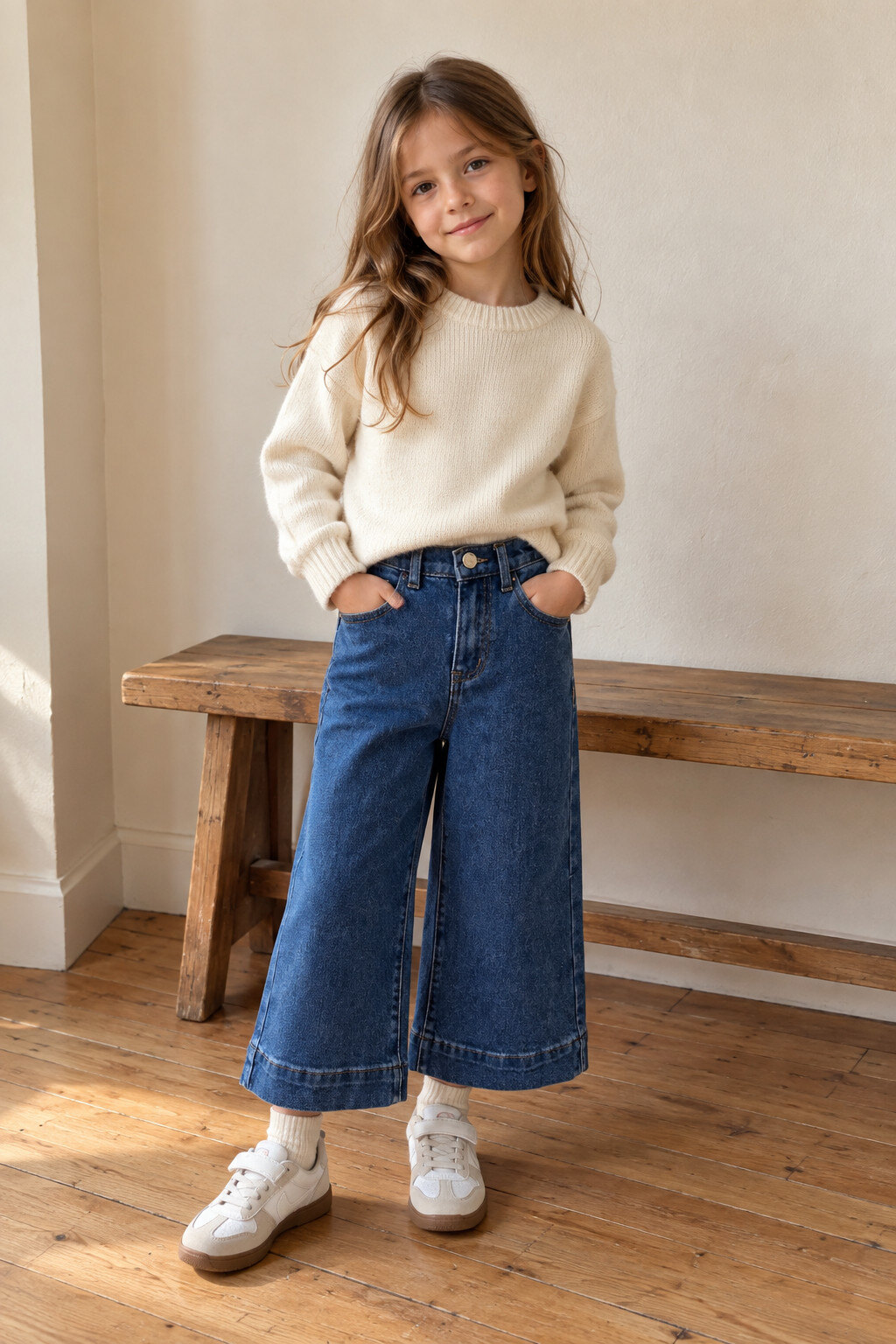 Grossiste Grasstar - Jean fille coupe large taille haute
